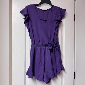 American Threads Purple Wrap Romper